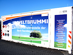 Das Bild zeigt den Umweltbrummi der Kommunalen Servicebetriebe der Stadt Recklinghausen.