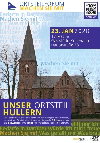 Plakat mit Kirche Hullern