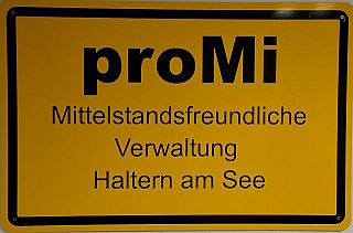 Schild Mittelstandsfreundliche Verwaltung