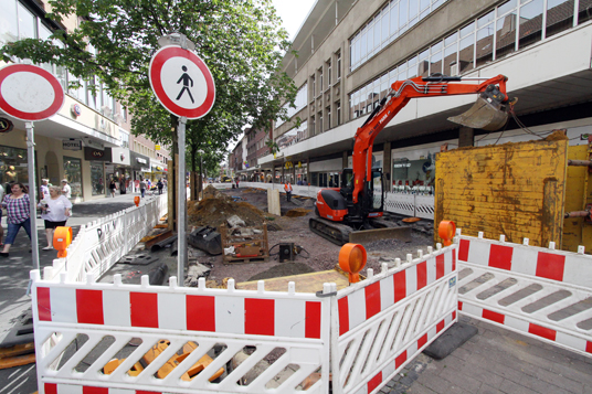 Das Bild zeigt den Umbau der Innenstadt
