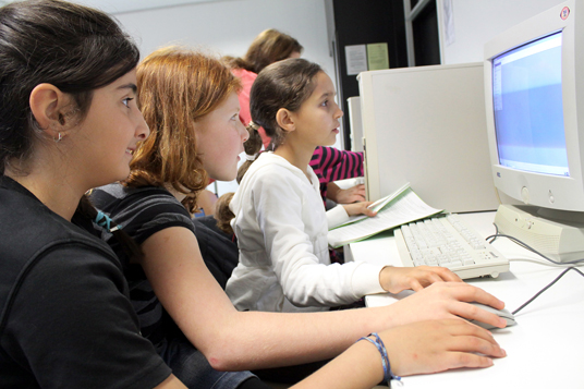 Das Bild zeigt Schüler am PC