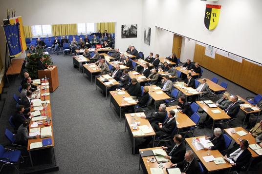 Das Bild zeigt eine Ratssitzung