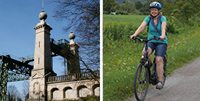 Foto Radfahrer und Schiffshebewerk - Foto Stadtagentur