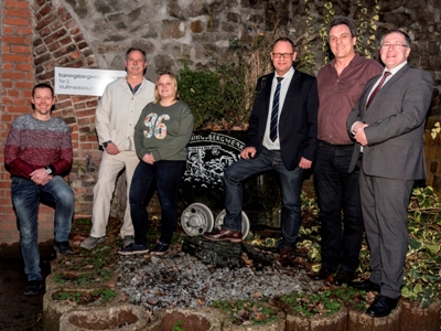 Vorstand des Vereins der Freunde und Förderer des Trainingsbergwerks Recklinghausen - von links - Jochen Schwanzlberger, Beisitzer, Uwe Reichelt, stellvertretender Vorsitzender, Simone Dyherrn, Kassiererin, Ralf Deckart, Beisitzer, Bernd-Uwe Seeger, Vorsitzender und Klaus Gülzau, Beisitzer, Foto - Dietmar Klingenburg