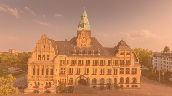 Rathaus Recklinghausen in Orange