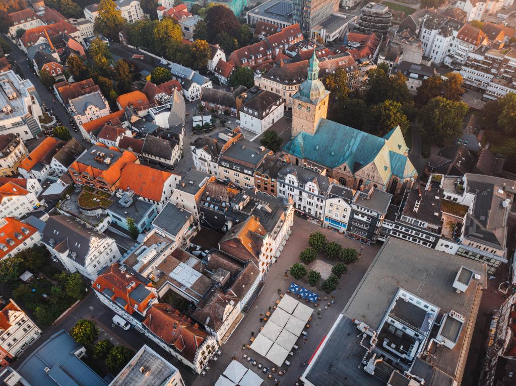 Blick auf die Recklinghäuser Altstadt von oben. Foto: Stadt RE