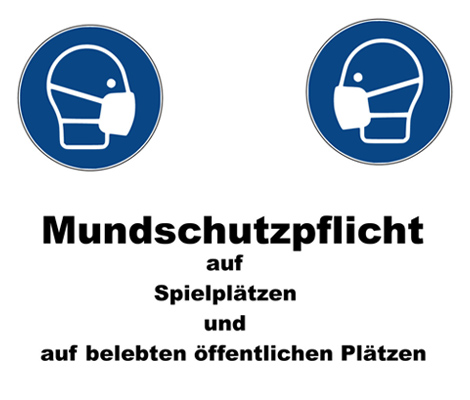  Auf dem Bild: Hinweisschild zur Maskenpflicht