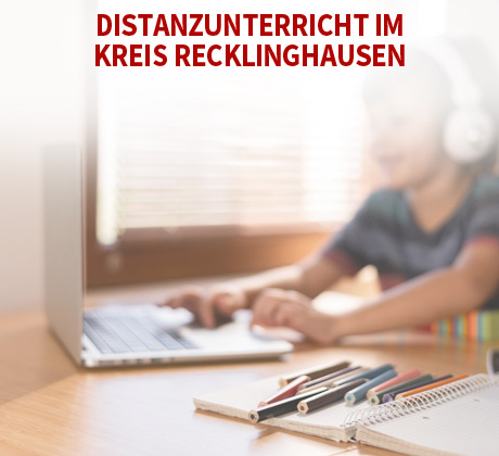 Auf dem Bild: Distanzunterricht.