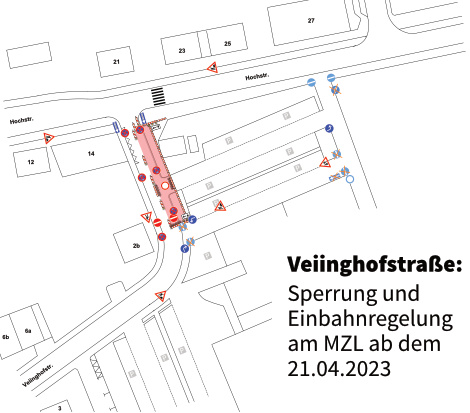 Auf dem Bild: Verkehrszeichenplan zum Bauvorhaben