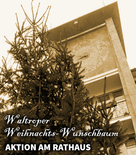 Auf dem Bild: Weihnachtsbaum vorm Rathaus